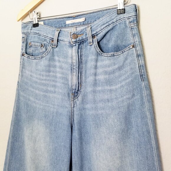 Levi’s Premium High Loose Wide Leg Denim Jeans 28 Let’s Stay In Hemp Blend $108 - Picture 8 of 16